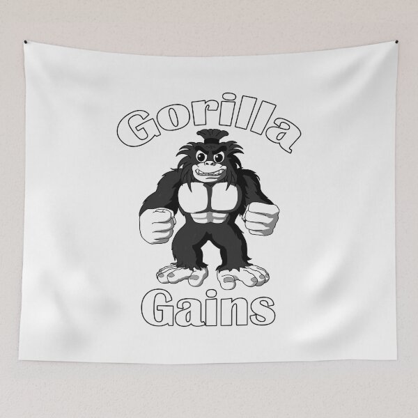 Item preview, Bodybuilding Gorilla Gains White designed and sold by designsbyted.