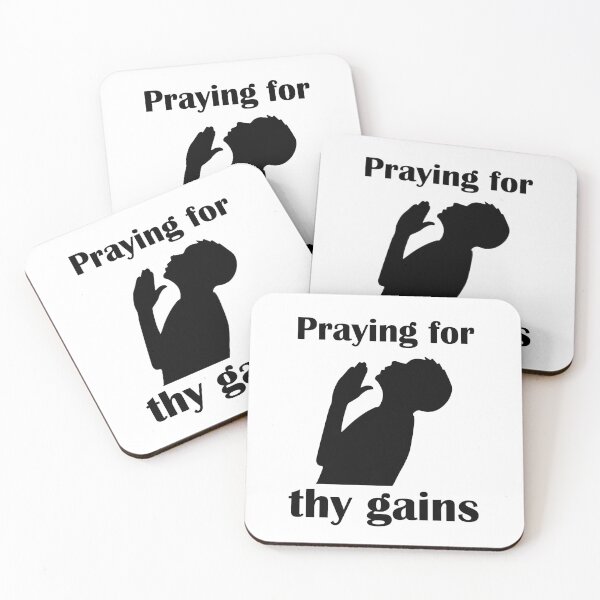 Item preview, Praying for thy gains funny gym bodybuilding black designed and sold by designsbyted.