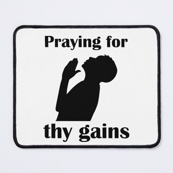 Item preview, Praying for thy gains funny gym bodybuilding black designed and sold by designsbyted.