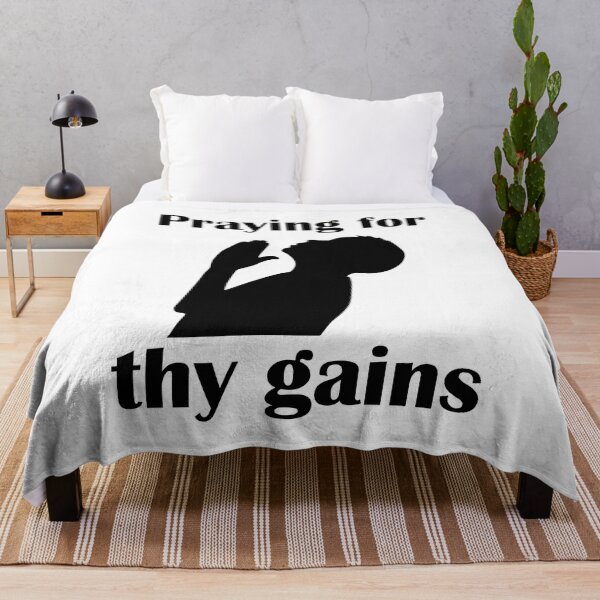Item preview, Praying for thy gains funny gym bodybuilding black designed and sold by designsbyted.