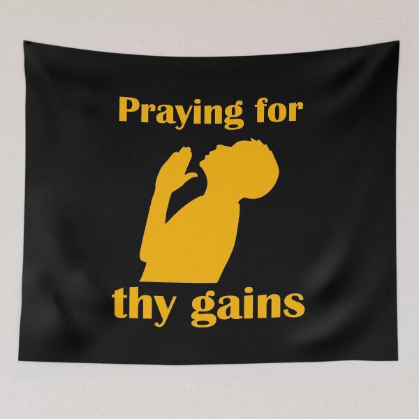 Item preview, Praying for thy gains funny gym bodybuilding gold designed and sold by designsbyted.