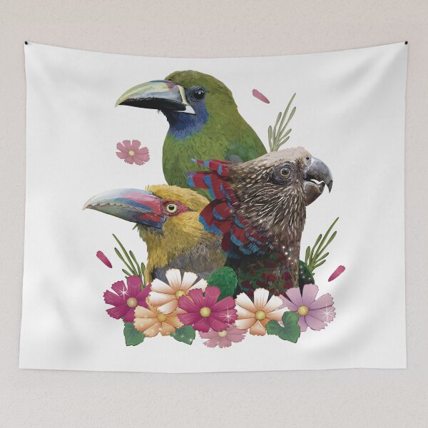 Item preview, toucans and parrot designed and sold by obscurite.