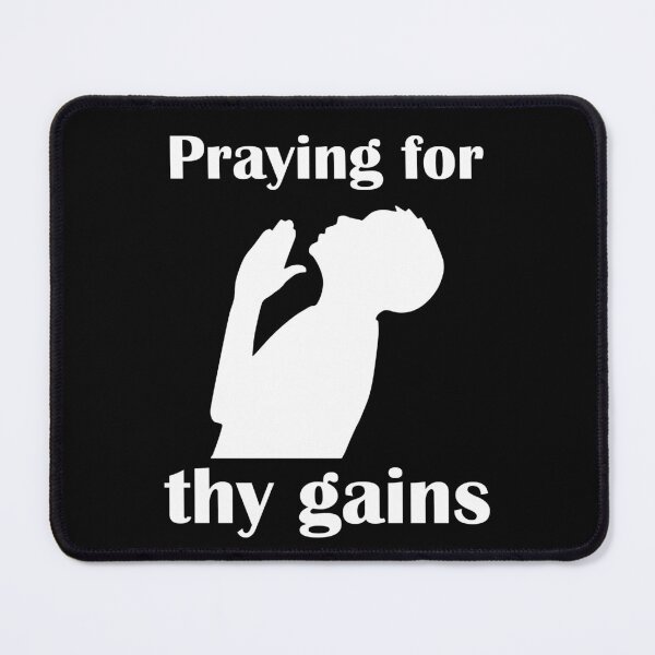 Item preview, Praying for thy gains funny gym bodybuilding white designed and sold by designsbyted.