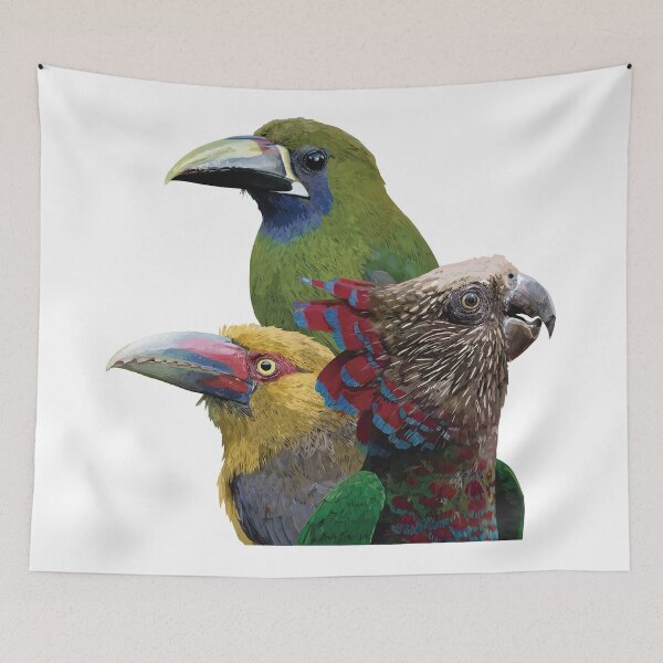 Item preview, toucans and parrot designed and sold by obscurite.