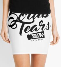Delectable Scrub Tears, Extra Salty (Black Text) Mini Skirt