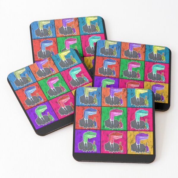 Item preview, Pop art dino drinking beer in different colors designed and sold by Cedinho.
