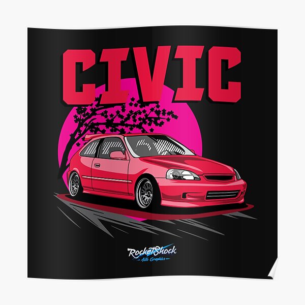 "CIVIC Hatchback" Poster for Sale by ASAKDESIGNS Redbubble