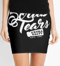 Delectable Scrub Tears, Extra Salty (White Text) Mini Skirt