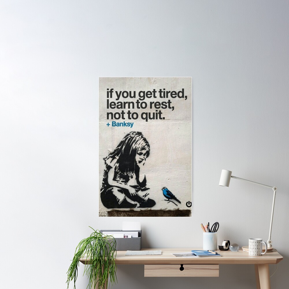 Wandtattoo Banksy - If you get tired - Rund