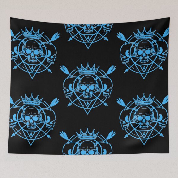 Item preview, Blue skulls and arrows designed and sold by Disturbed-Mind.