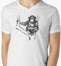 Schimpanse T-Shirt mit V-Ausschnitt für Männer