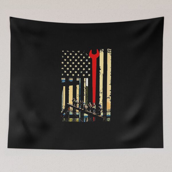 Item preview, Ironworker y herramientas de la bandera americana designed and sold by Abigial360.