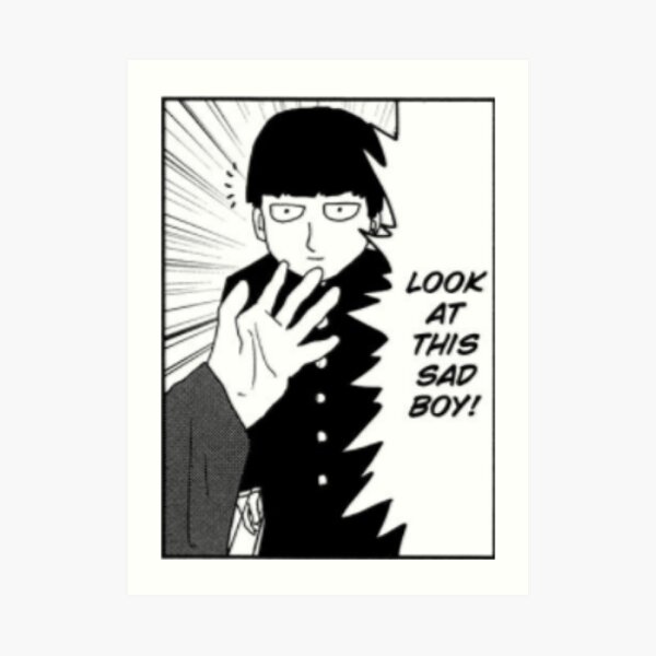 a sad boy Art Print