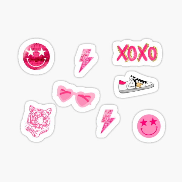 Preppy Pink Set Sticker for Sale by brookiecookie37