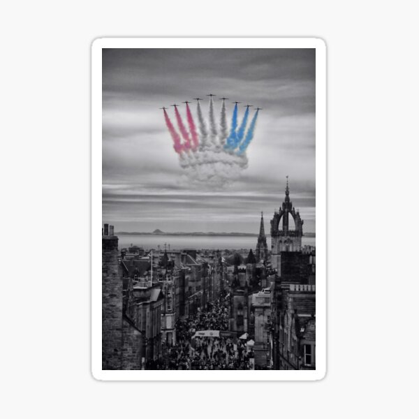 Red Arrows over Edinburgh Sticker
