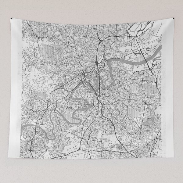 Item preview, Brisbane Map Line designed and sold by HubertRoguski.