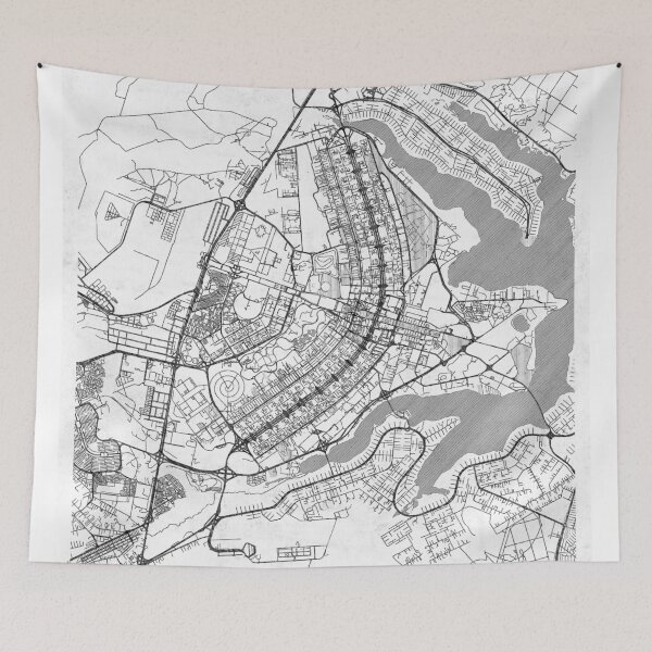 Item preview, Brasilia Map Line designed and sold by HubertRoguski.