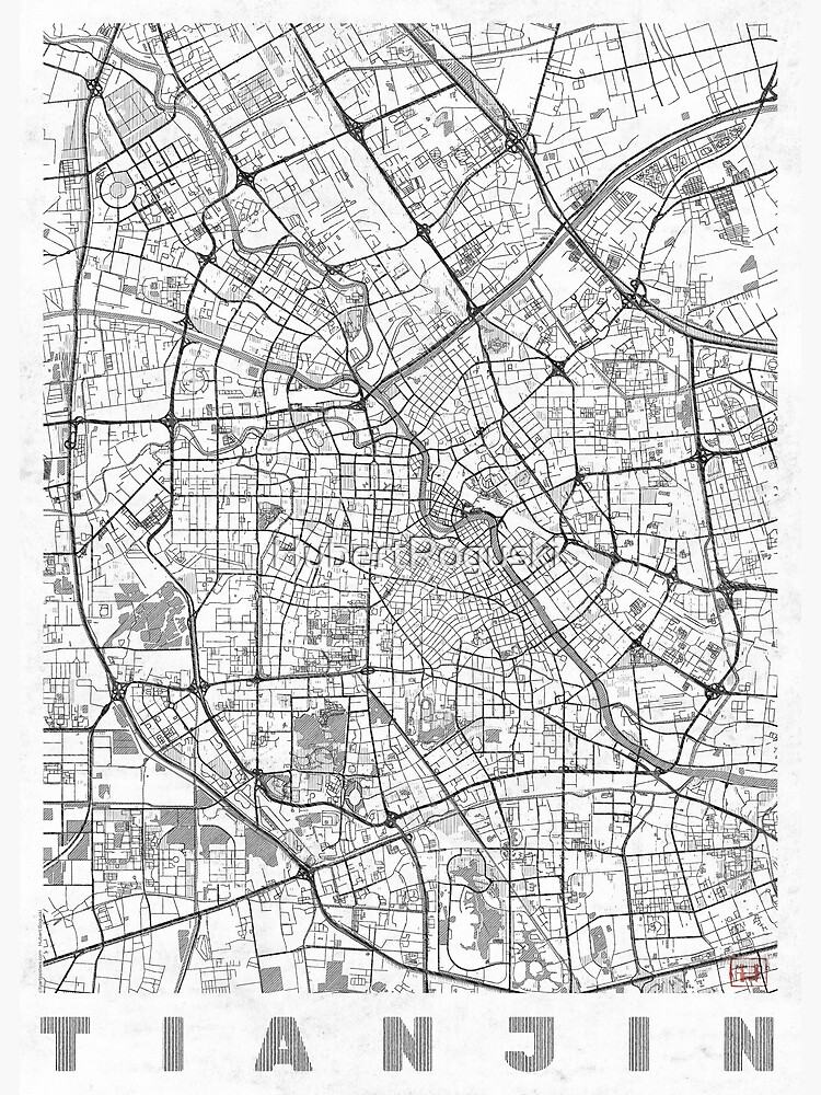 Tianjin Map Line by HubertRoguski