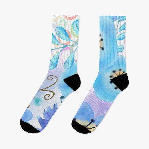 Item preview, Blue watercolor flowers designed and sold by FGCART.