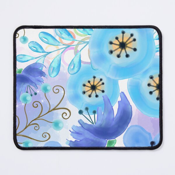 Item preview, Blue watercolor flowers designed and sold by FGCART.