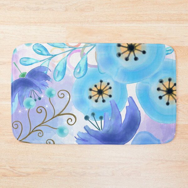 Item preview, Blue watercolor flowers designed and sold by FGCART.