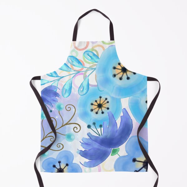 Item preview, Blue watercolor flowers designed and sold by FGCART.