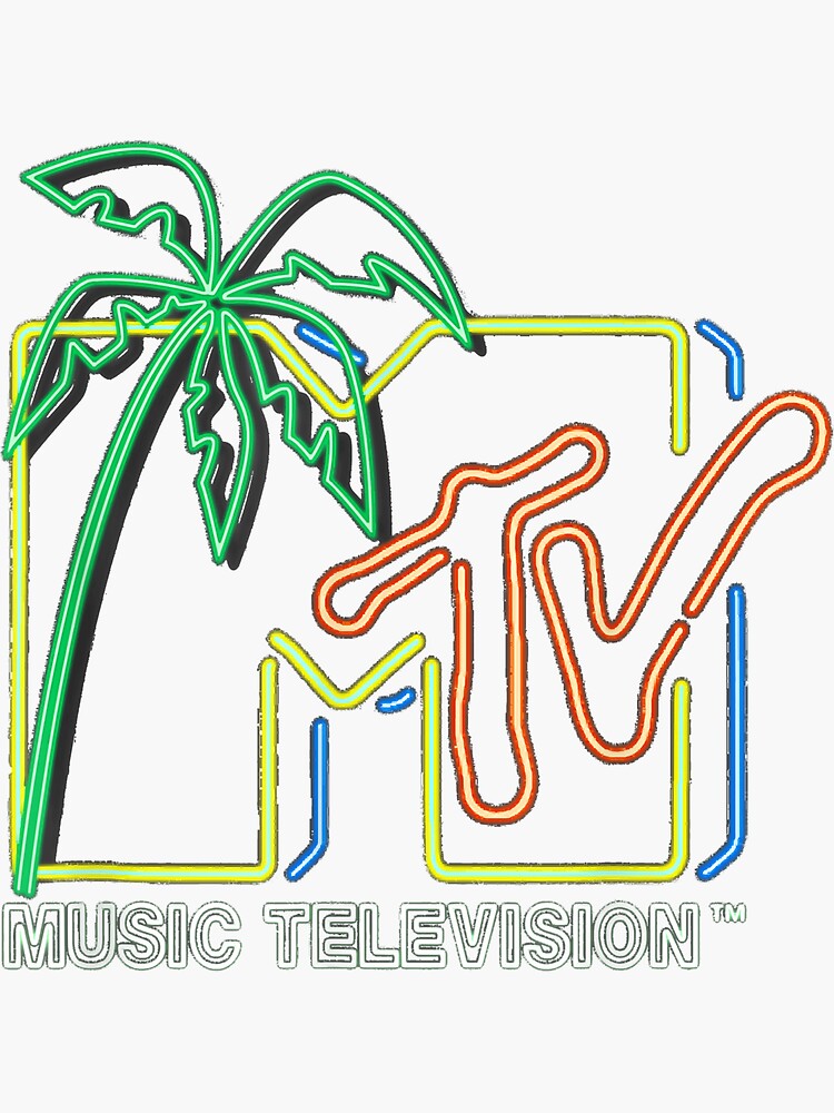 "Mtv neon light logo" Sticker for Sale by hadmjimmie Redbubble