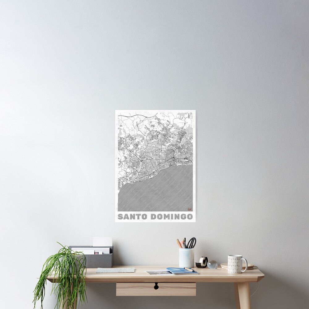 Santo Domingo Map Line Poster