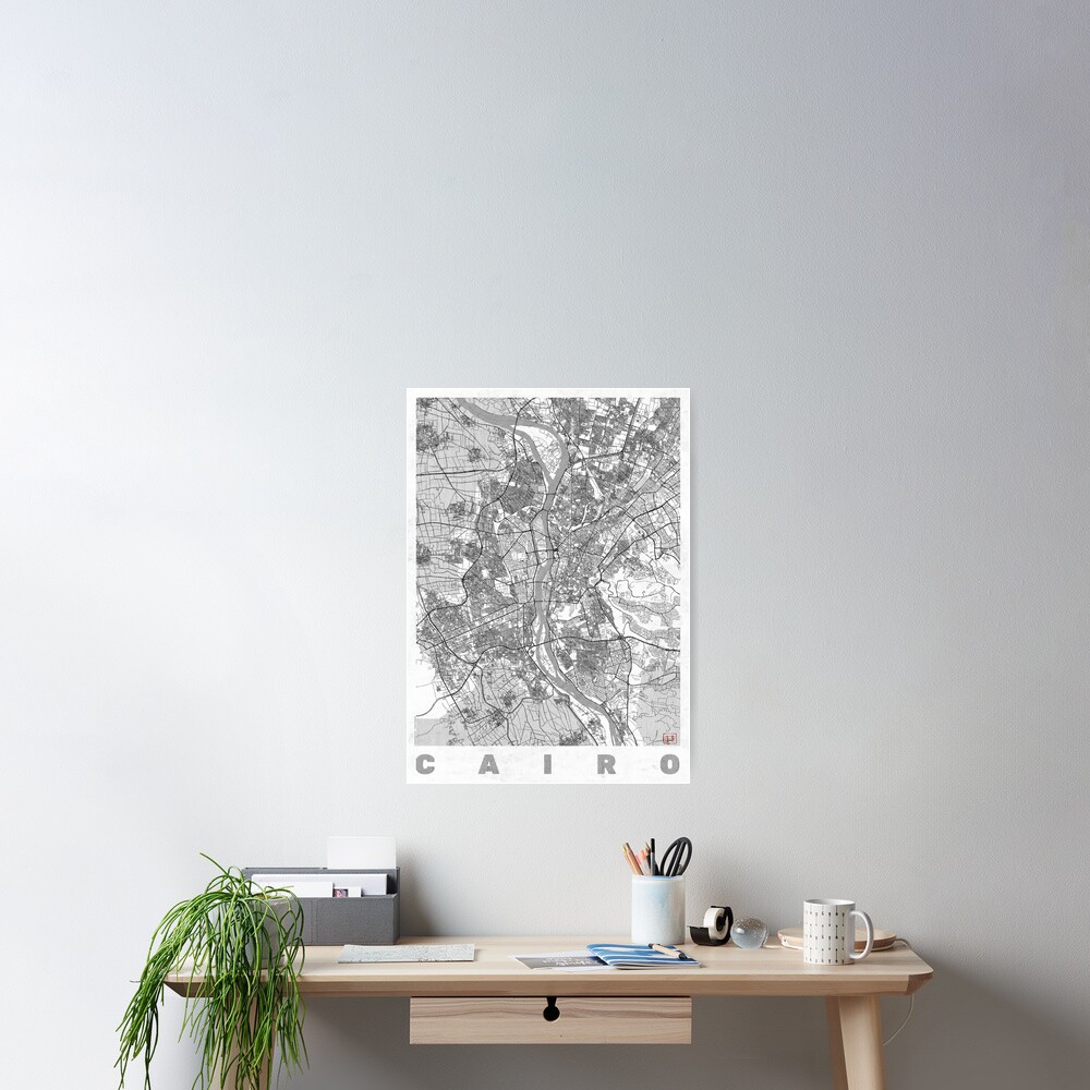 Cairo Map Line Poster