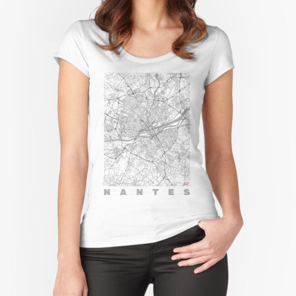 Nantes Map Line Fitted Scoop T-Shirt
