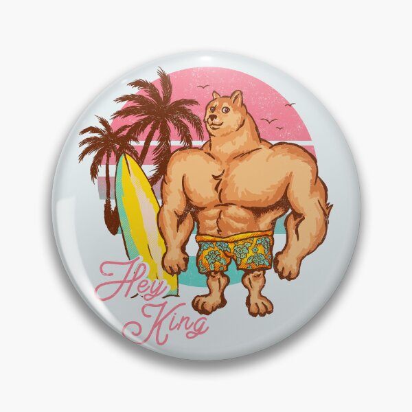 Item preview, Swole Doge Chilling on the Beach | Pink | Hey King | Big Muscle Buff Dog Meme | Chad Shiba Inu Doggo Dank Memes | Bonk Dorime | Much Wow | Backpack | Surf Sun Ocean Palm Trees | Bondi Beach designed and sold by Any Color Designs.