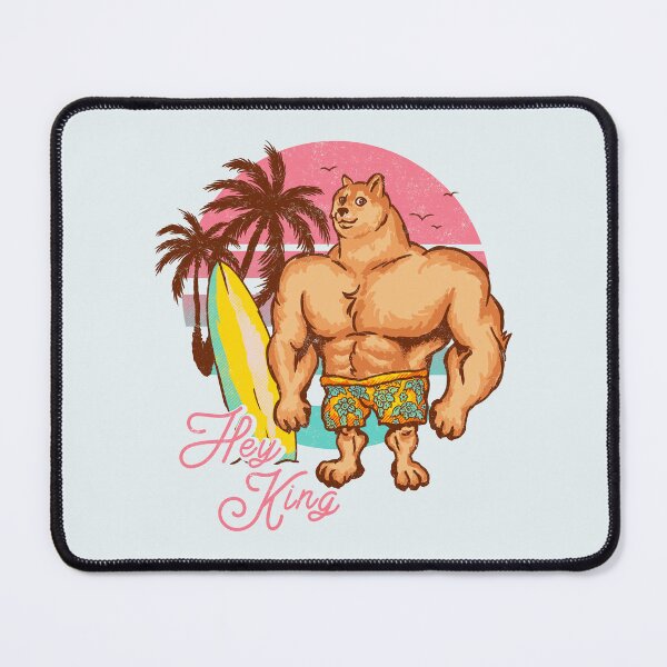 Item preview, Swole Doge Chilling on the Beach | Pink | Hey King | Big Muscle Buff Dog Meme | Chad Shiba Inu Doggo Dank Memes | Bonk Dorime | Much Wow | Backpack | Surf Sun Ocean Palm Trees | Bondi Beach designed and sold by Any Color Designs.