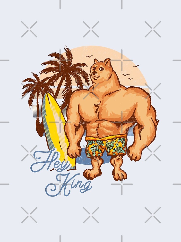 Discover Swole Doge Chilling On The Beach Premium Matte Vertical Posters