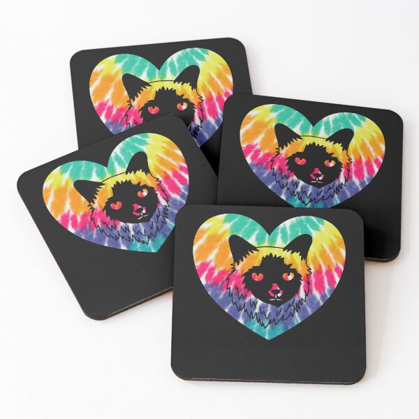 Aperçu de l'œuvre Coeur balinais avec imprimé tie-dye pour chat balinais maman papa créée et vendue par JokeGysen.