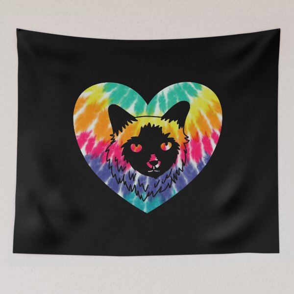 Item preview, Balinese Heart With Tie dye Print For Balinese Cat Mom Dad designed and sold by JokeGysen.