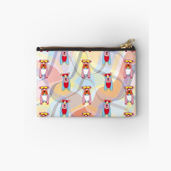 Item preview, Schnauzer Dogs on Waves No.4 - Red - Blue - Pink - Orange - Yellow designed and sold by SterreStudio.