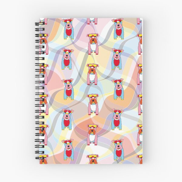 Item preview, Schnauzer Dogs on Waves No.4 - Red - Blue - Pink - Orange - Yellow designed and sold by SterreStudio.
