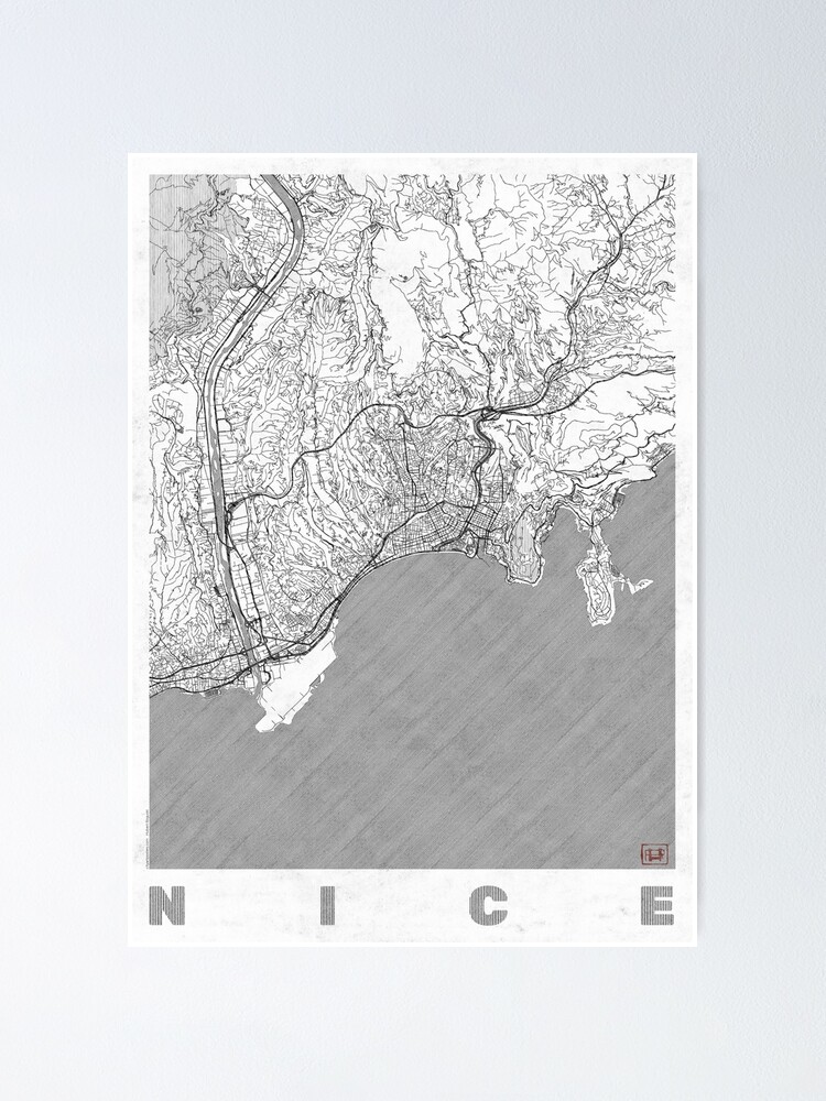 Alternate view of Nice Map Line Poster