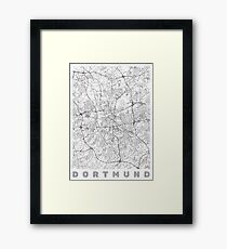 Dortmund Map Line Framed Print