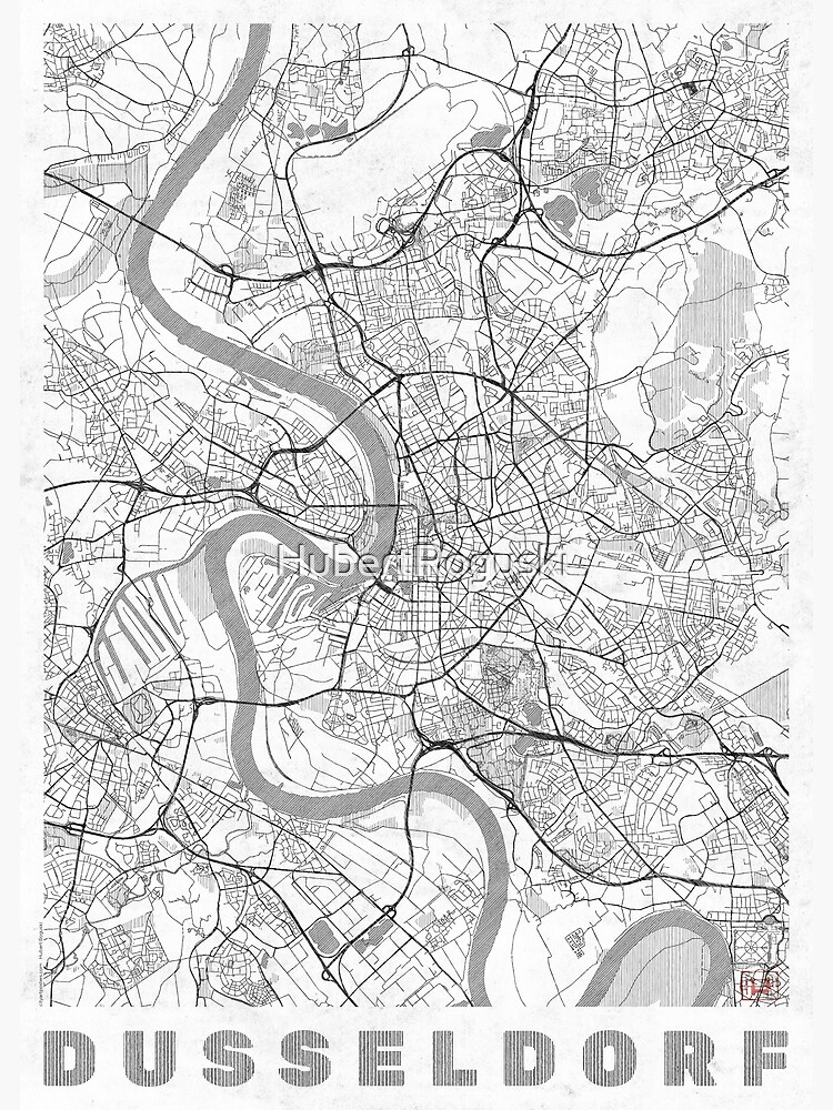 Dusseldorf Map Line by HubertRoguski