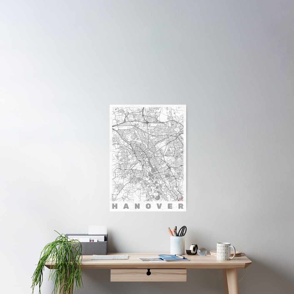 Hanover Map Line Poster
