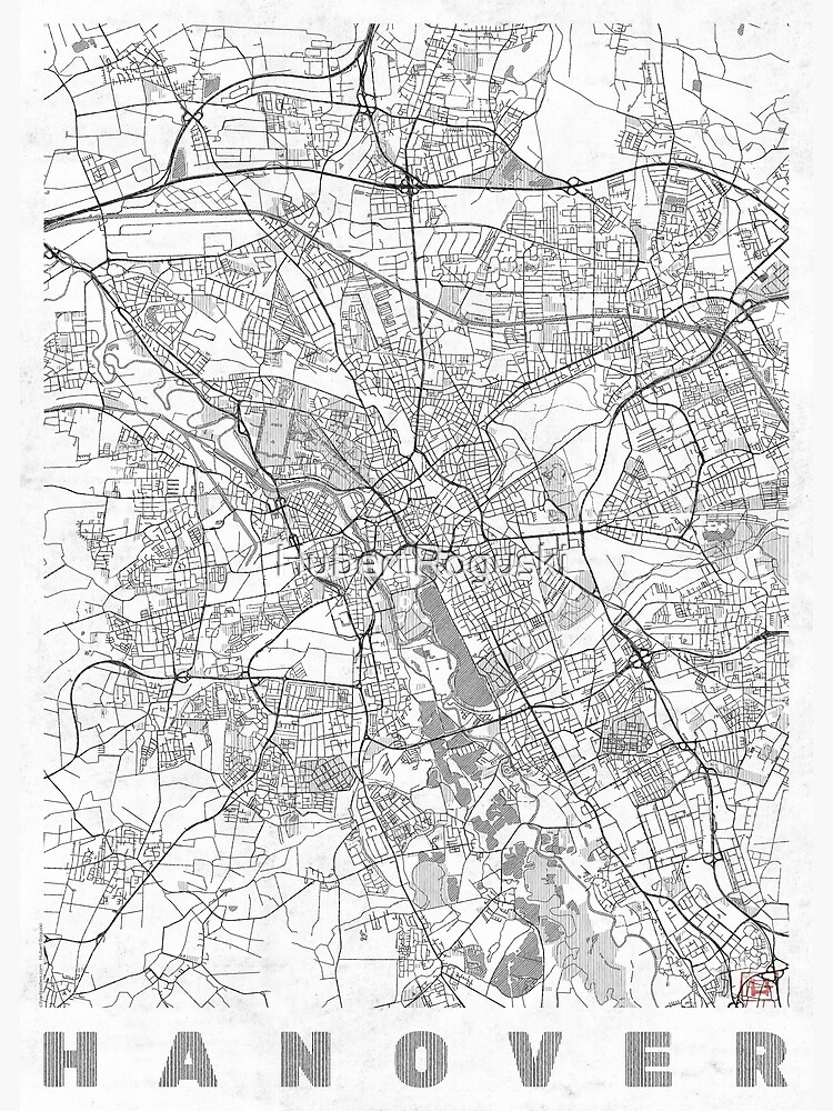 Hanover Map Line by HubertRoguski