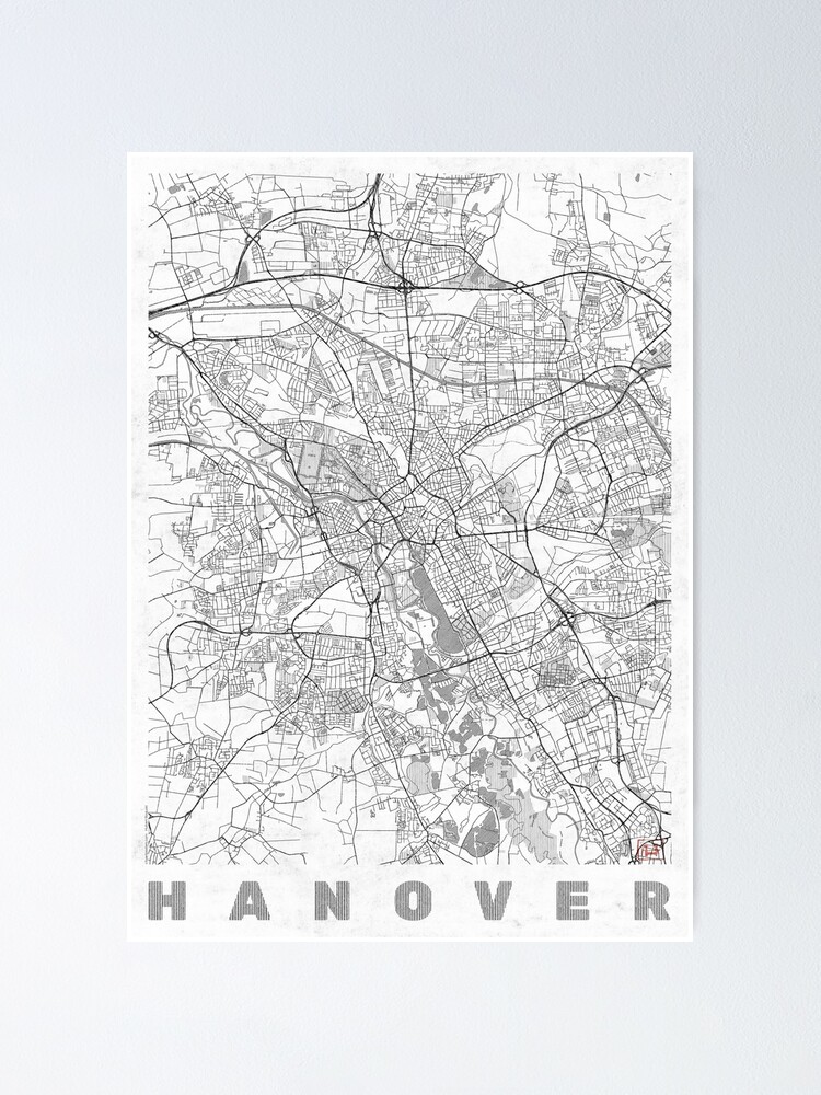 Alternate view of Hanover Map Line Poster