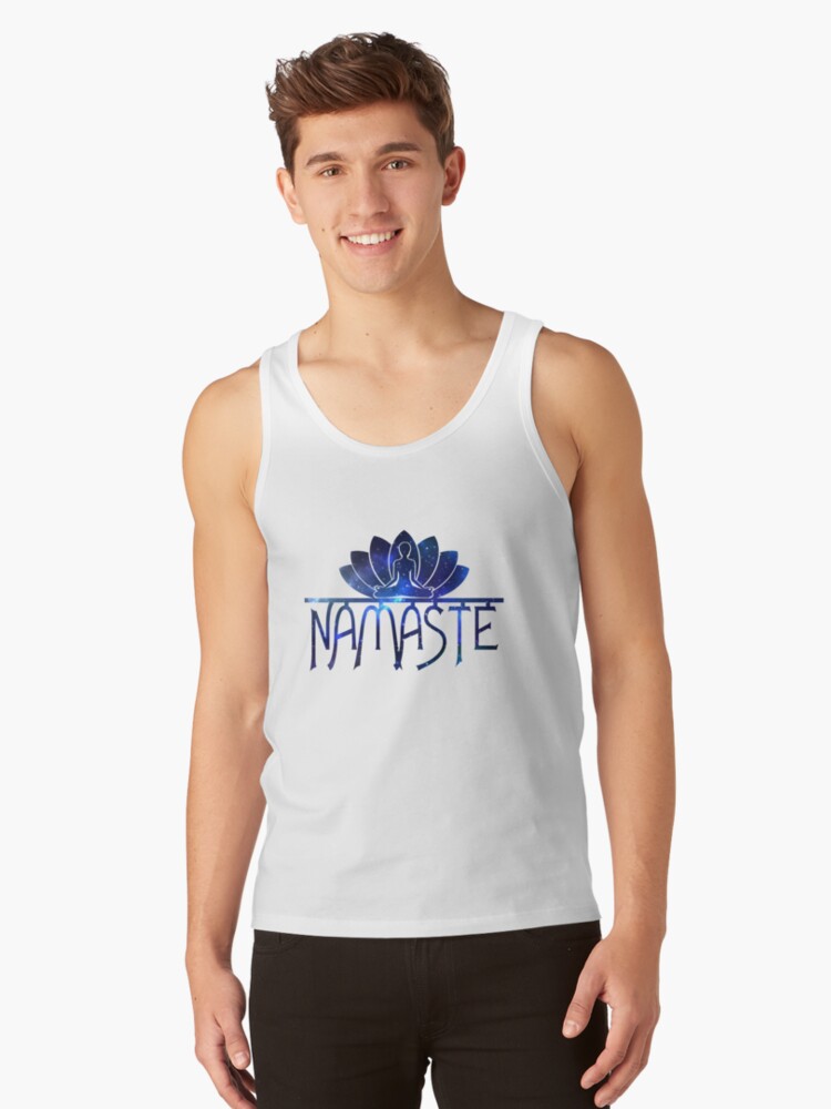 Thumbnail 1 of 3, Tank Top, Galaxy Namaste Yoga Lotus Flower designed and sold by EthosWear.