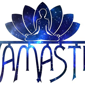 Artwork thumbnail, Galaxy Namaste Yoga Lotus Flower by EthosWear