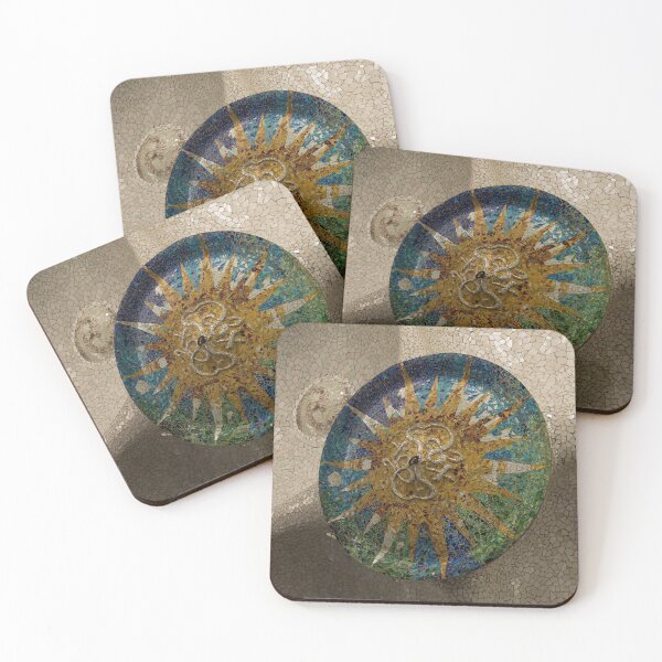Item preview, Stylized Sun - Antoni Gaudi Ceiling Medallion at Hypostyle Room in Park Guell - Right Vertical designed and sold by Georgia Mizuleva.
