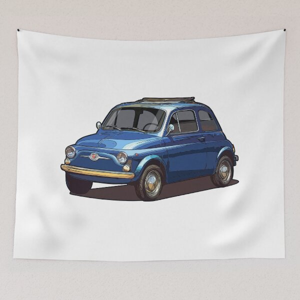 Item preview, Illustrated italian ICON Fiat 500 blue (Italian compact car)  designed and sold by SketchNinja.