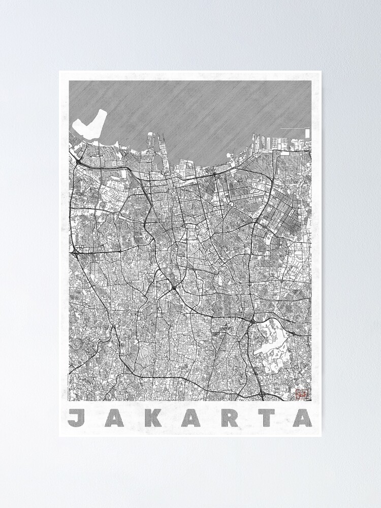 Alternate view of Jakarta Map Line Poster