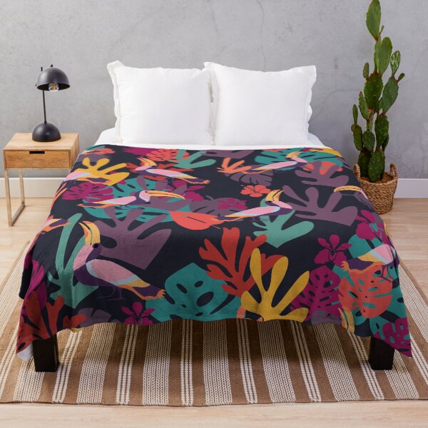 Item preview, Jungle Pattern with Tropical Leaves, Flowers and Birds designed and sold by kapotka.