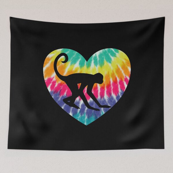 Item preview, Spider Monkey Heart With Tie dye Print For Monkey Lover designed and sold by JokeGysen.